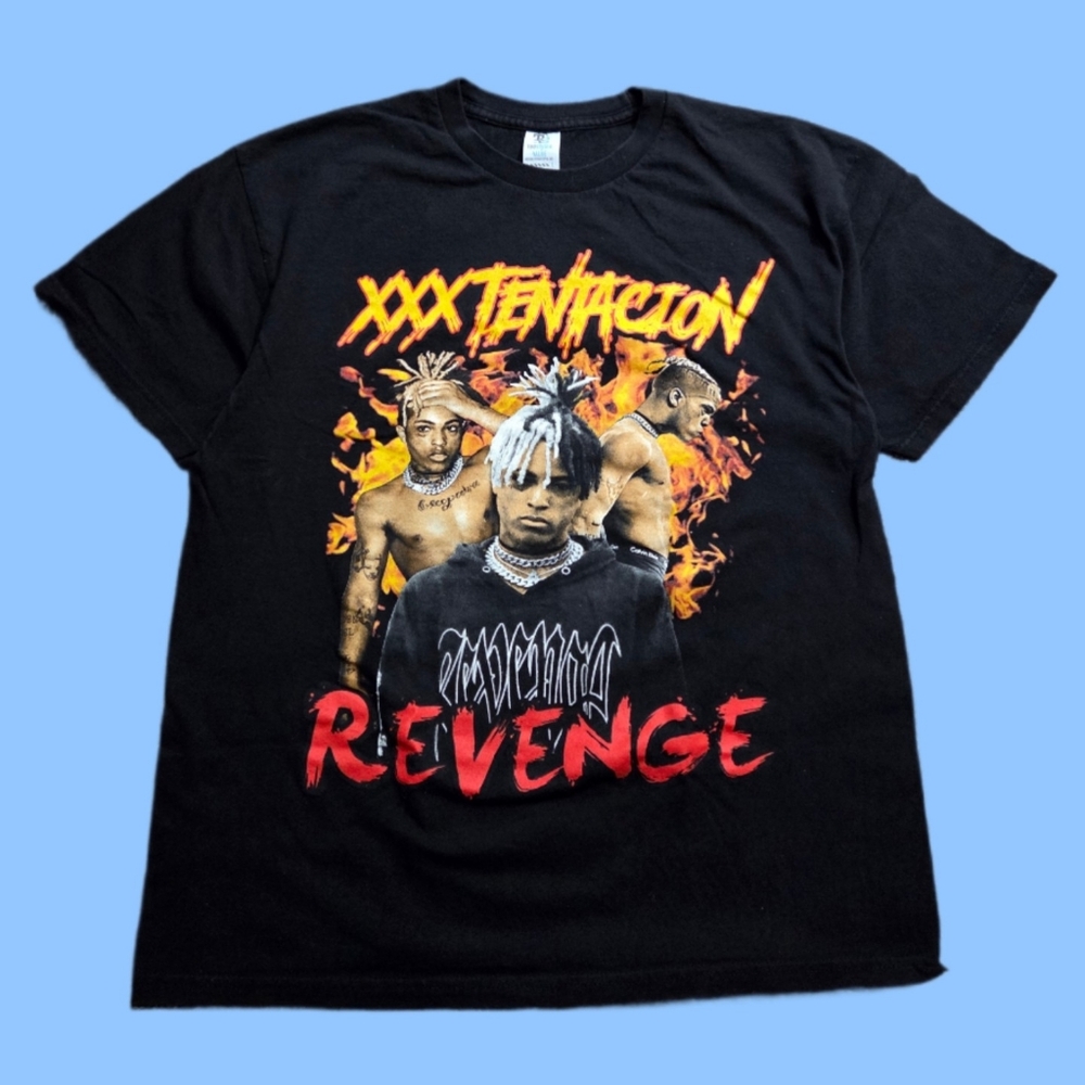 XXXTentacion Rap Hip Hop Black T-Shirt 100% Cotton Size L Teestyled